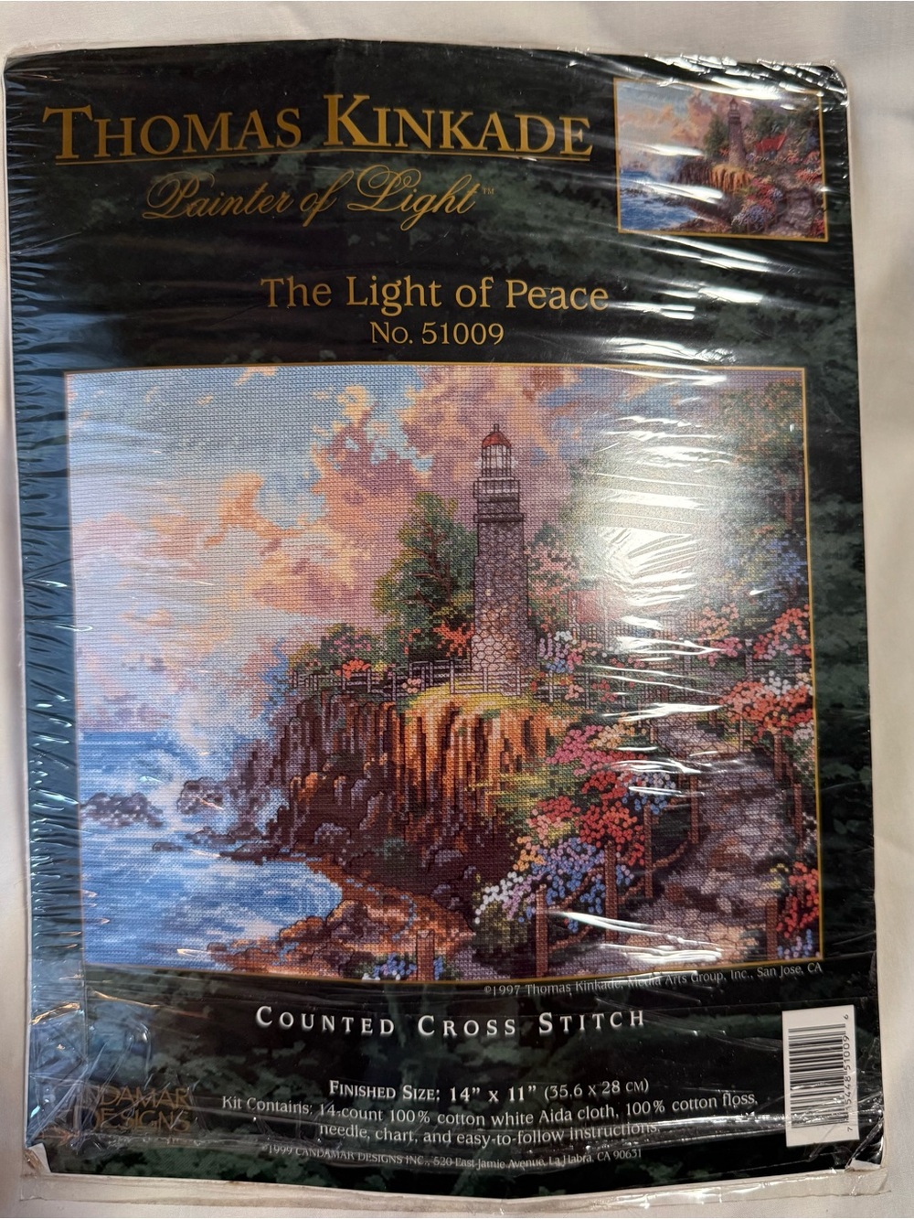Vintage Thomas Kinkade Cross Stitch Kit Lighthouse NEW